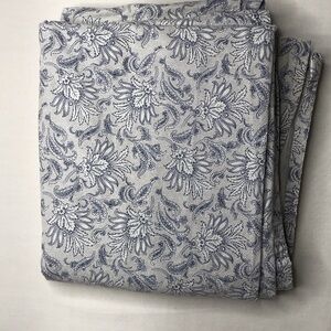 Ralph Lauren Elegant Navy Blue Floral Paisley Full Flat Sheet